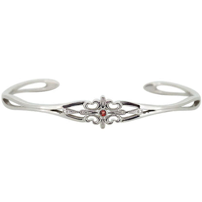 クロス バングル メンズ 透かし 十字架 選べる誕生石 一粒 天然石 Mens Bangle Cross Birthstone 細め メンズブレス 10金 18金 プラチナ シルバー