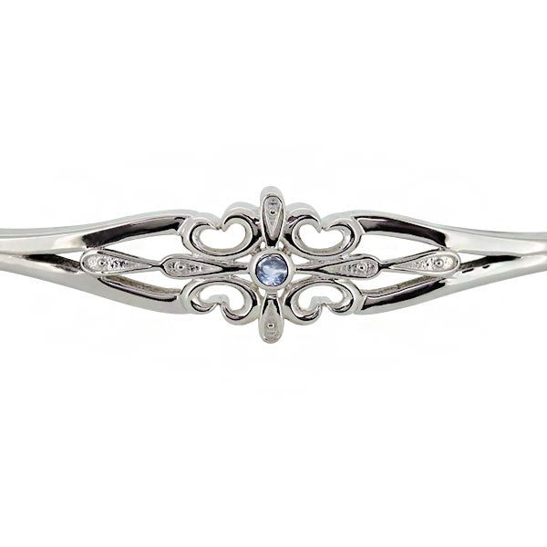 クロス バングル メンズ 透かし 十字架 選べる誕生石 一粒 天然石 Mens Bangle Cross Birthstone 細め メンズブレス 10金 18金 プラチナ シルバー