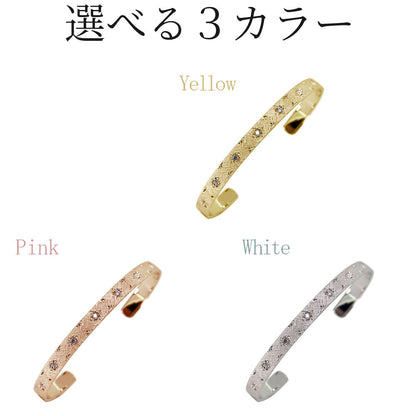 バングル メンズ  彫金 選べる誕生石 彫り留め 天然石 10金 18金 プラチナ シルバー ブレスレット 手彫り 地金 あらし ペア 