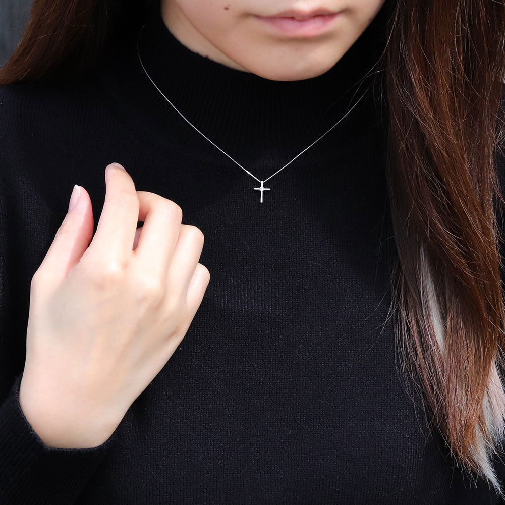レディースネックレス 18金 ゴールド クロス ペンダント シンプル k18 クロスペンダント 十字架 K18 プレゼント 選べる誕生石 (品番 mpn-0112)