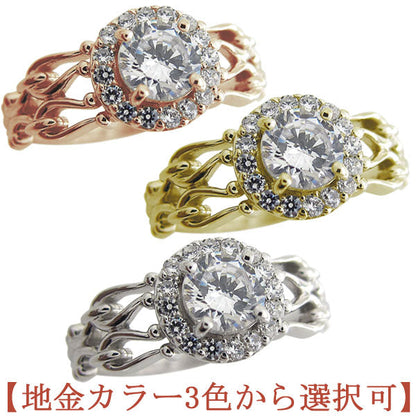 取り巻きリング 10金 大粒 婚約指輪 アンティーク プラチナ 18金 選べる誕生石 レディース エンゲージリング 天然石ゴージャス 指輪 (品番 mr-0224)